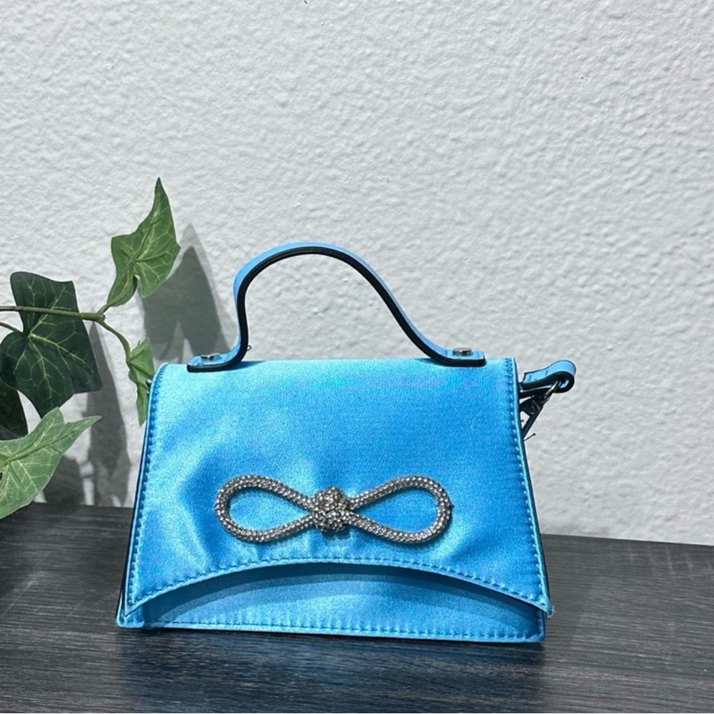 Aldo Shiny Blue Mini Bag with Silver Accent
